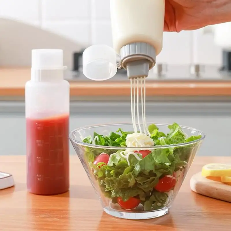 Fünf-Loch-Gewürz flasche Squeeze Sauce Flasche Küchen bedarf Salat Tomaten Haushalt Plastiks auce Jar Squeeze Honig flasche