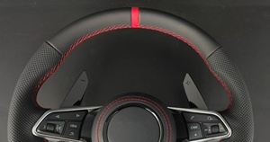 พวงมาลัยรถสปอร์ตทรง D แบบกำหนดเอง พร้อมปุ่มสตาร์ท/ดับเครื่องยนต์ และปุ่มเลือกโหมดขับขี่ สำหรับรถยนต์ออดี้ ซีรีส์ A/<span class=keywords><strong>Q</strong></span>/S/<span class=keywords><strong>RS</strong></span> - Product Image 3