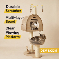 Arbre à chat de luxe personnalisé, écologique, multi-niveaux, en bois et sisal, avec maisonnette et condo moderne, facile à assembler
