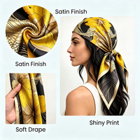 Foulard carré en satin pour adulte, 70x70cm, pour femme, mode, accessoire de cou, bandana, cheveux, sac, respirant, motif géométrique, prêt à l'emploi