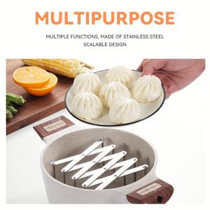 Stainless Steel Telescopic Rack <b>Shelf</b> Side Pot Lid Holder Steaming Rack Folding <b>Shelf</b> for Food Steamer - Product Image 4