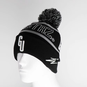 Gorro de Invierno Personalizado con Texto Jacquard y Pompones, con Logo del Equipo, para Fanáticos del Deporte y Uso Casual - Product Image 1