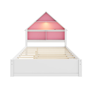 Kids <b>Bed</b> <b>House</b> Shape With Storage Pink Color For Children Bedroom - Product Image 2