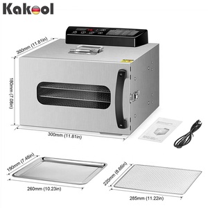 <span class=keywords><strong>Deshidratador</strong></span> de Alimentos <span class=keywords><strong>Eléctrico</strong></span> KAKOOL de 220V, Acero Inoxidable, con 6 Bandejas, Mini <span class=keywords><strong>Deshidratador</strong></span> de Frutas para el Hogar, Certificado CE, 300W, Clase D de Energía, hasta 90°C - Product Image 2