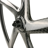 Roda Sepeda 5 Spoke 55mm Depth Clincher 23mm Lebar 700c Carbon Rim Brake Track Triathlon Time Trial Roda Carbon 5 Spoke