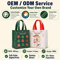 Sac cadeau de Noël en non-tissé de taille moyenne, ouvert en haut, avec logo personnalisé, vente en gros, réutilisable, écologique, certifié BSCI