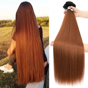 Mèches de cheveux synthétiques lisses et soyeuses, très résistantes, effet raide, fabrication de cheveux synthétiques - Product Image 2