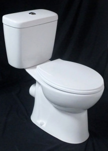 Inodoro de Dos Piezas sin Borde de Cerámica Europea <span class=keywords><strong>Sanitas</strong></span> con Doble Descarga y Montaje en el Suelo para Uso en Lavabos - Product Image 2