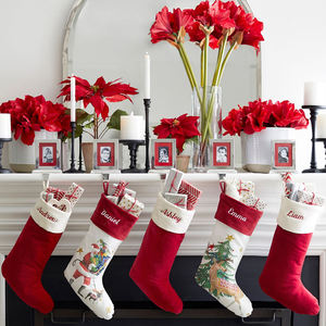 Cadeau décoratif personnalisé pour enfants Chaussettes Sublimation Velours Bas <span class=keywords><strong>de</strong></span> Noël Père Noël Marchandises pour broderie Vente en gros - Product Image 6