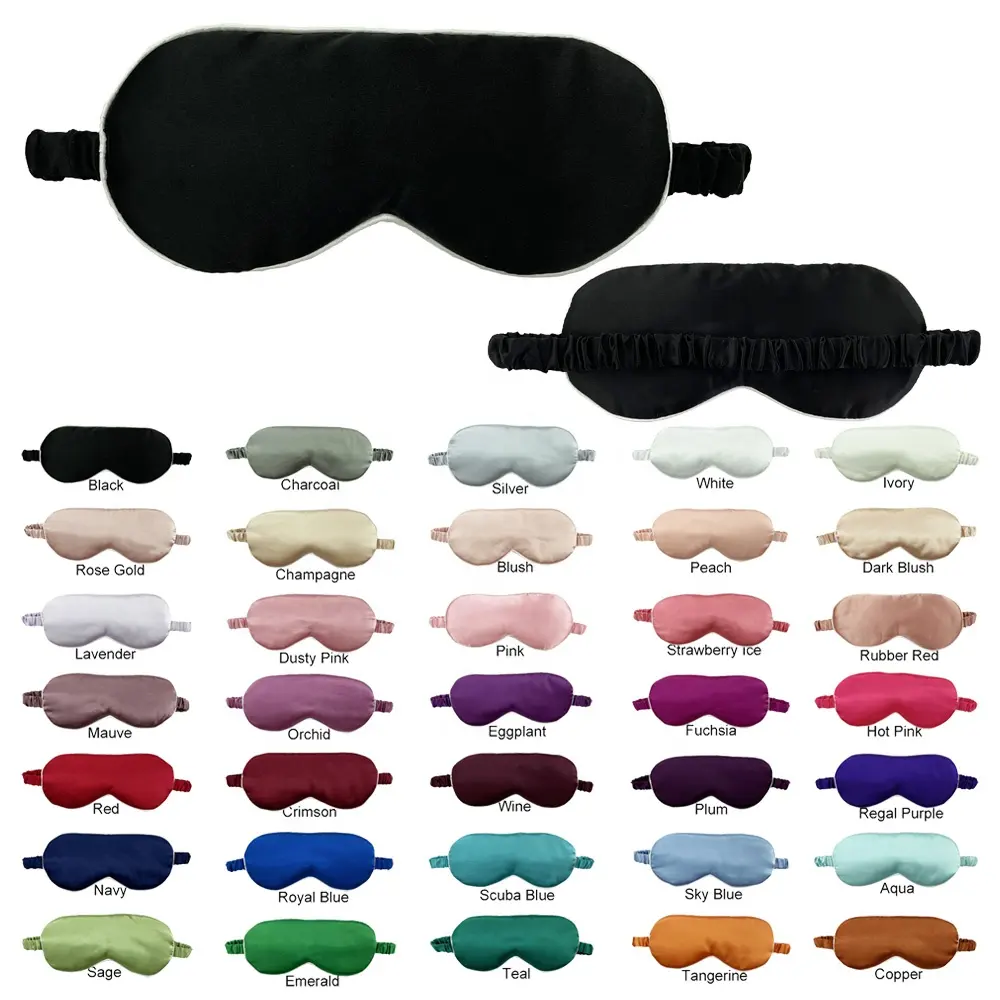 Ready to Ship 35 Colors in Stock High Quality Hot Sale Smooth and Soft Silk Satin Sleeping Eye Mask