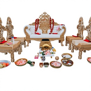 Traditional Indian Wedding Vidhi Mandap <b>Chairs</b> Maharani Gold Mandap Vedi <b>Chairs</b> Set For Wedding Ceremony Gujarati Wedding <b>Chair</b> - Product Image 5