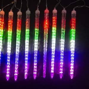 أضواء عيد الميلاد الشمسية في الهواء الطلق IP67 أنابيب النيزك المقاومة للماء سقوط بينتوس ديكورات ضوء عيد الميلاد فريدة من نوعها - Product Image 5