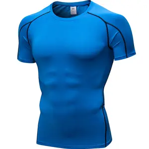 Hoge Kwaliteit Sportkleding Ademende Workout Shirts Strakke Heren Gym Fitness T-Shirts T-Shirt