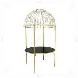 Wedding <strong>Tall</strong> Gold Stainless Steel Dining <strong>Table</strong> with Beads Crystal Banquet <strong>Table</strong> Bird Cage <strong>Tables</strong> for Sale - Product Image 4