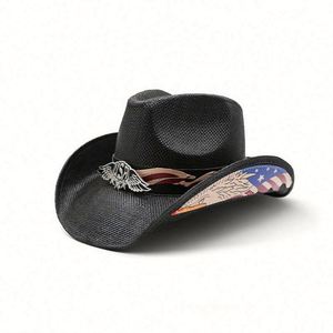 Sombrero Vaquero de Ala Ancha en Stock, Unisex, Personalizado, para Playa, Estilo Dallas Cowboys, Sombreros de Paja para Mujer, Venta al por Mayor, Sombrero Vaquero Occidental - Product Image 5