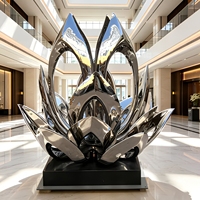 Escultura Moderna Personalizada para Exteriores, Arte Público, Ángel Entrelazado en Círculo, Acero Inoxidable 304/316, Acabados Personalizados para Plaza