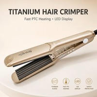 Fer à friser électrique professionnel 5 dents en titane, qualité salon, pour ondulations et coiffures, avec écran LED, idéal pour hôtels, vente directe usine