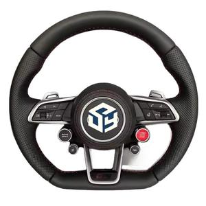 Volant de voiture en cuir et fibre de carbone, <span class=keywords><strong>prix</strong></span> de gros usine, pour <span class=keywords><strong>Audi</strong></span> A3 A4L A5 A6L A7 Q8 TT <span class=keywords><strong>R8</strong></span> - Product Image 2