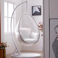 Chaises rondes pivotantes en acrylique transparent à vendre en 2022, avec support, salon, chaise à bulles en acrylique, support au sol