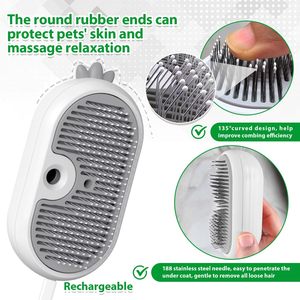 Brosse vapeur autonettoyante démêlante pour animaux de compagnie 2026 – Nouveauté très prisée pour chats, chiens et lapins – Toilettage poils longs/courts - Product Image 4