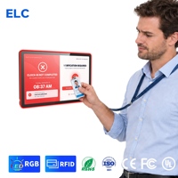 Tablette de pointage RFID Android 14 PoE à fixation murale avec voyant LED RGB, Ethernet Gigabit et écran tactile 10 points pour le pointage des employés