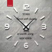 Horloge murale DIY grand format 120 cm, blanche brillante, moderne et silencieuse, autocollante, pour la décoration de cafés, bars et restaurants, prix fixe, vente en gros, cadeau artistique