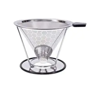 Coffee filter Tea separator dregs funnel 304 stainless steel double filter hand brewed coffee sieve