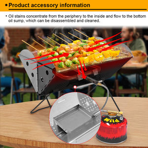 <span class=keywords><strong>Barbecue</strong></span> à <span class=keywords><strong>gaz</strong></span> en acier inoxydable de type V 3mm Ultra mince Compact <span class=keywords><strong>Barbecue</strong></span> pliant en forme de X et foyer 2 en 1 Portable - Product Image 6