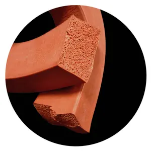 Rectangular shape red silicone foam strip high temperature silicone foam sponge sealing strips