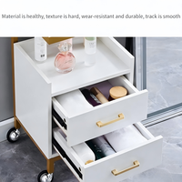 Chariot d'outils professionnel roulant doré pour spa, meuble de rangement latéral pour maquillage, valise organisatrice, chariot de salon de beauté