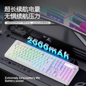 Xunfox Tk100pro Mechanical <b>Keyboard</b> With Pbt Keycaps Rgb Lighting Wired And Wireless Gaming <b>Keyboard</b> - Product Image 2
