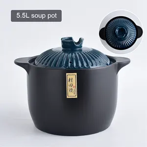 食物供应温暖的大尺寸砂锅盘套装带盖陶瓷锅陶瓷陶罐烹饪用