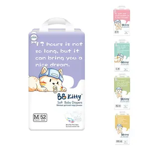 BB Kitty Baby Diapers Newborn Diapers Size 3 Disposable Triple Leak Proof Wholesale Baby Nappies with Wetness Indicator