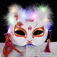 LED Nouveauté Lumières Lumineuses Semi-Chat Visage Halloween Carnaval Fête Halloween LED Light Up Party Masks Glow Party
