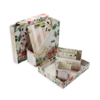 Ensemble de rangement de fichiers Flower Design Pattern Design Boîte de rangement de bureau personnalisée en usine