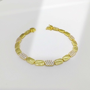Bracelet à maillons en argent sterling 925 plaqué or, style hip-hop punk unisexe, avec perles, collection 2026 - Product Image 4