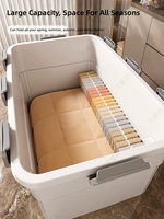 Boîte de rangement en plastique PP écologique avec couvercle, grande capacité, design minimaliste, organiseur de vêtements pour la chambre à coucher