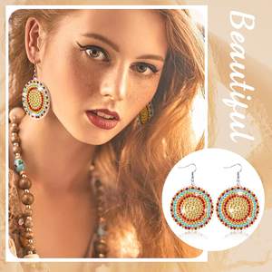 Creativo cerchio rotondo colorato trapano pittura diamante orecchini orecchio gioielli fai da te fatti a mano pittura diamante orecchini del partito - Product Image 3