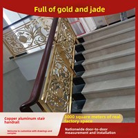 Foshan Hersteller Luxuriöse Kupfer-Aluminium-Treppengeländer Maßgefertigte Innen-Spiralgeländer für Villen und Eigenheime
