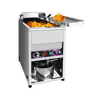 Freidora eléctrica profunda frita de pollo de acero inoxidable comercial, equipo de cocina, freidora de 30L