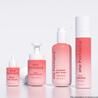 Ensemble de bouteilles de soins de la peau crème de lotion PET rose dégradé de haute qualité pour emballage cosmétique en plastique de luxe