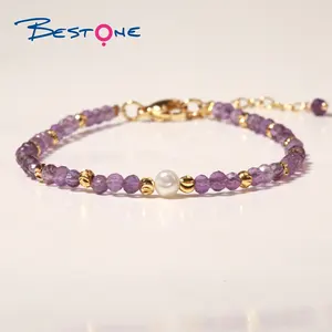 Nouveau Design Cuivre Plaqué Or Véritable Perles 3.5mm Pierres Précieuses Bijoux Perle D'eau Douce Réglable Bracelet Personnalisé pour les Femmes