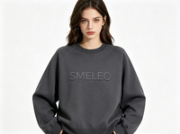 Sudadera con Capucha Personalizada OEM con Logotipo 3D en Relieve para Hombre y Mujer, Cuello Redondo, Impermeable, Estilo Urbano, 100% Algodón, Manga Farol