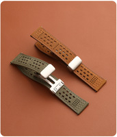 Bestseller Leder armband mit magnetischer Klapp schnalle Hochwertiges atmungsaktives Leder armband/22mm nach Maß