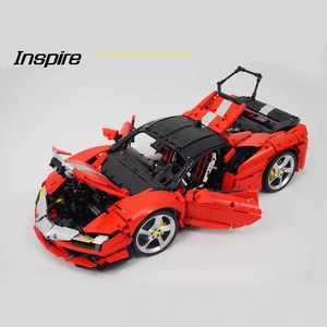 Rongluo SF90 <b>Building</b> Block <b>Model</b> Red Racing Car Toy for Boys 50 Pieces Plastic Assembled Set Ages 8-13 - Product Image 2