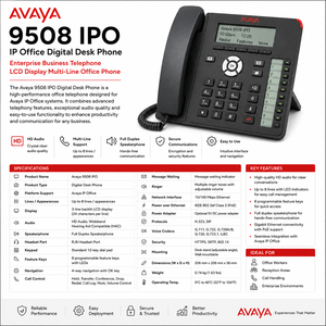 Téléphone de bureau numérique Avaya 9508 IPO IP Office, téléphone professionnel d'entreprise, écran LCD, téléphone de bureau multi-lignes - Product Image 6