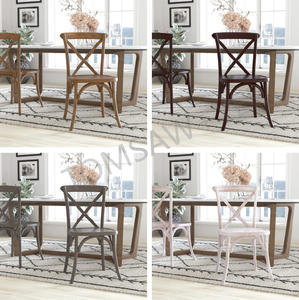 Silla de Madera con Respaldo Cruzado al por Mayor, Silla de Comedor de Madera Maciza con Respaldo Cruzado para Bodas, Sala de Estar - Product Image 6