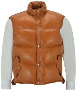 Chaqueta Acolchada Personalizada para Hombre, 100% Cuero Nappa Genuino, Color Intenso, Cierre YKK, Marca Privada OEM, Estilo Urbano Premium - Product Image 1