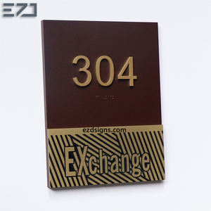 Plaque de signalisation ADA personnalisée en acrylique avec numéros braille, plaque de porte en acier inoxydable gravée, numéros de chambre et d'appartement en braille - Product Image 3