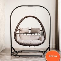 Chaise à bascule en rotin, fauteuil paresseux d'intérieur et d'extérieur, panier suspendu, balcon, cour, double suspension, moderne, offre spéciale